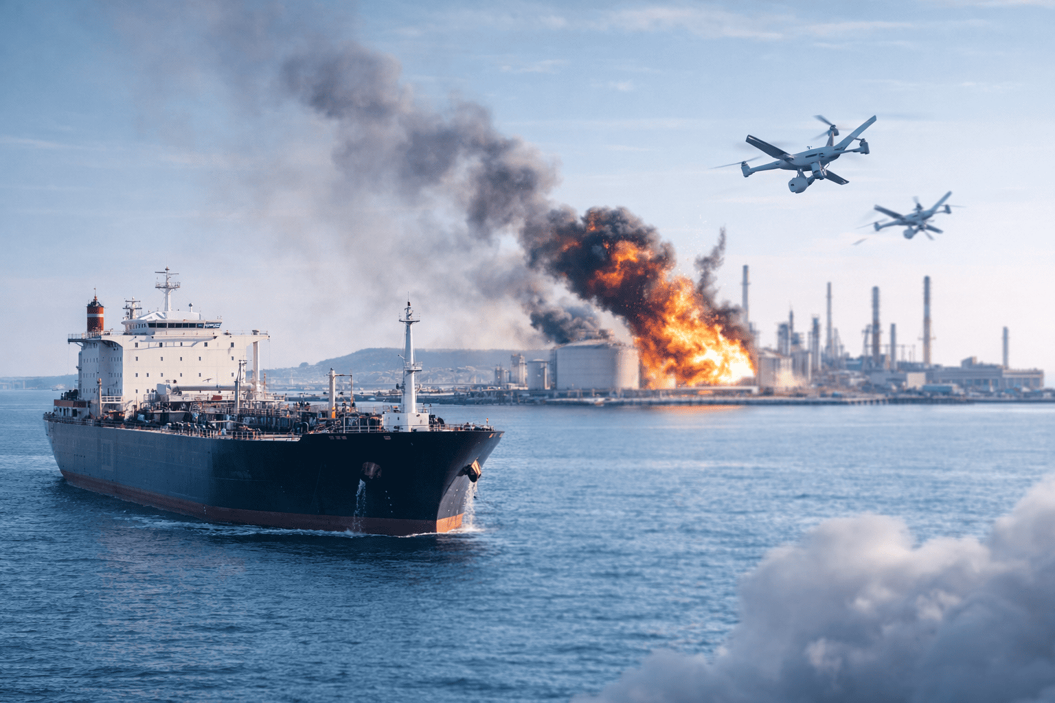 Ukrainian Drones Hit Russian Oil, Gas Sites, Lifting Crude Risk